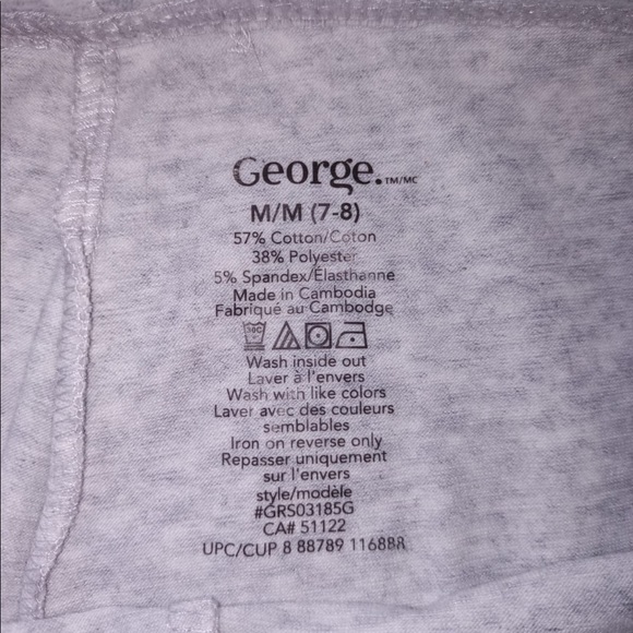 GEORGE Youth Cotton Blend Grey Ankle Cut Leggings - Picture 3 of 3